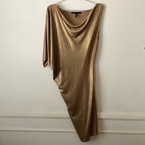 BCBGMaxAzria Abrial Gold Metallic Dress